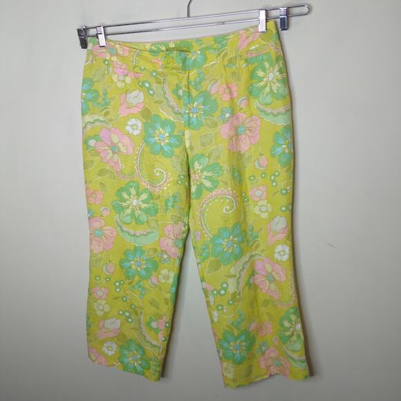 Sigrid Olsen Floral Linen Cropped Pants - Picture 4 of 10